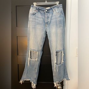 Free People Maggie button front crop jean